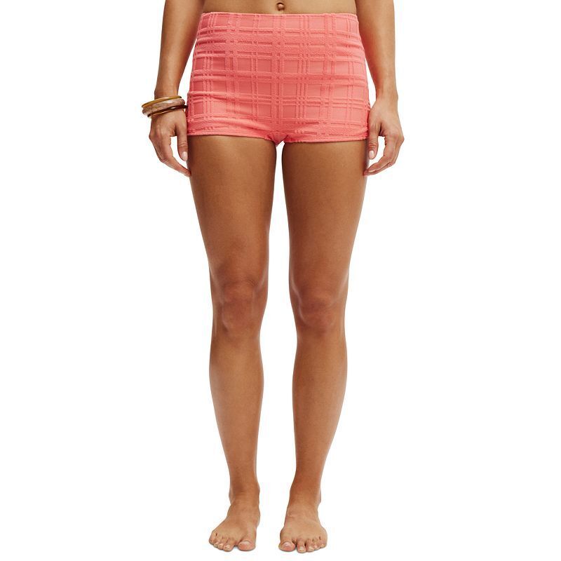 여성 하이웨이스트 스윔 바지 Women's High-Waisted Swim Shorts 21171360 Shell Pink Terry Jacquard
