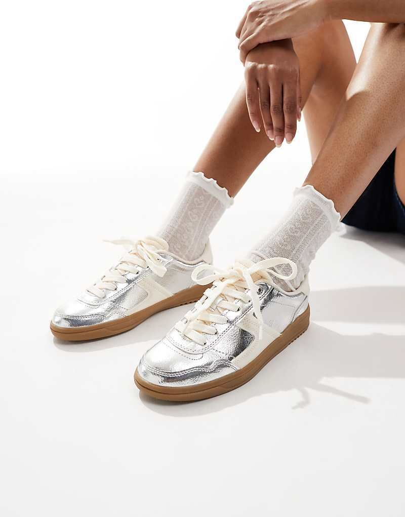 스니커즈 실버 Sneaker in Silber mit Gummisohle 208277392SILBER