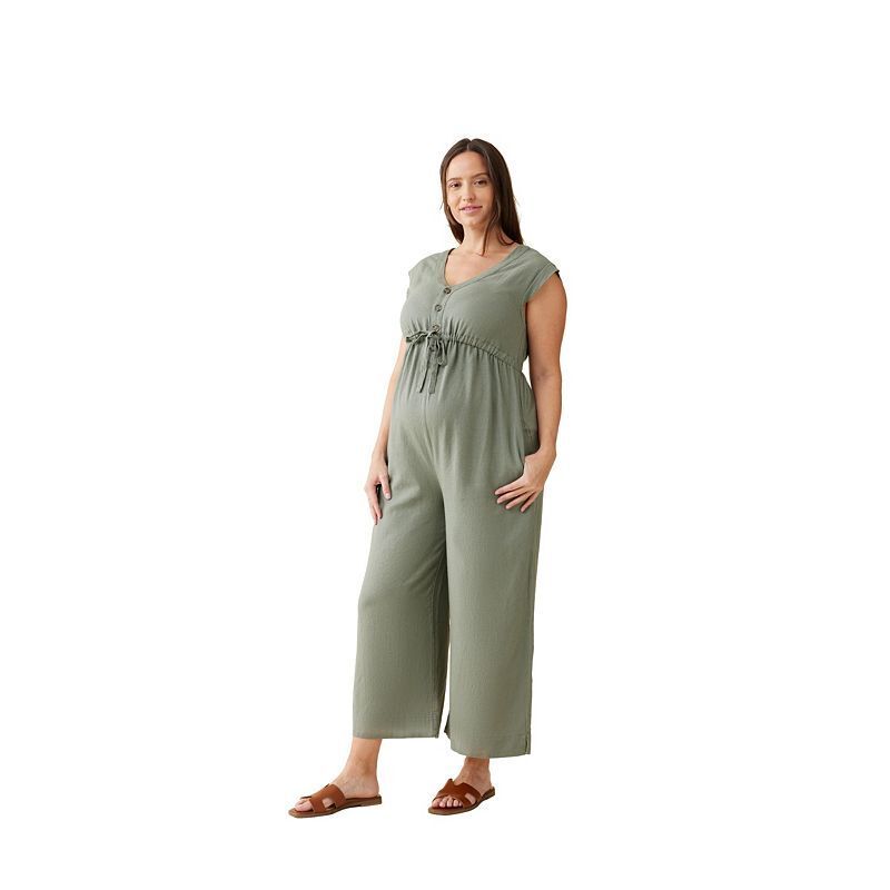 잉그리드 이자벨 린넨 점프수트 Maternity Ingrid + Isabel Luxe Linen Jumpsuit 22301034 Agave