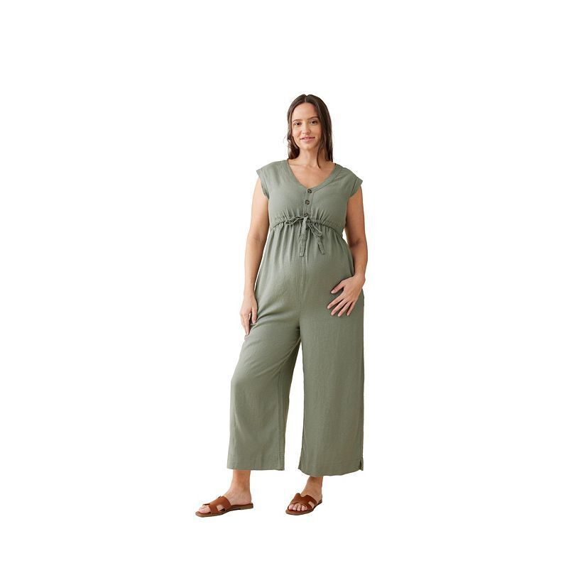 잉그리드 이자벨 린넨 점프수트 Maternity Ingrid + Isabel Luxe Linen Jumpsuit 22301034 Agave