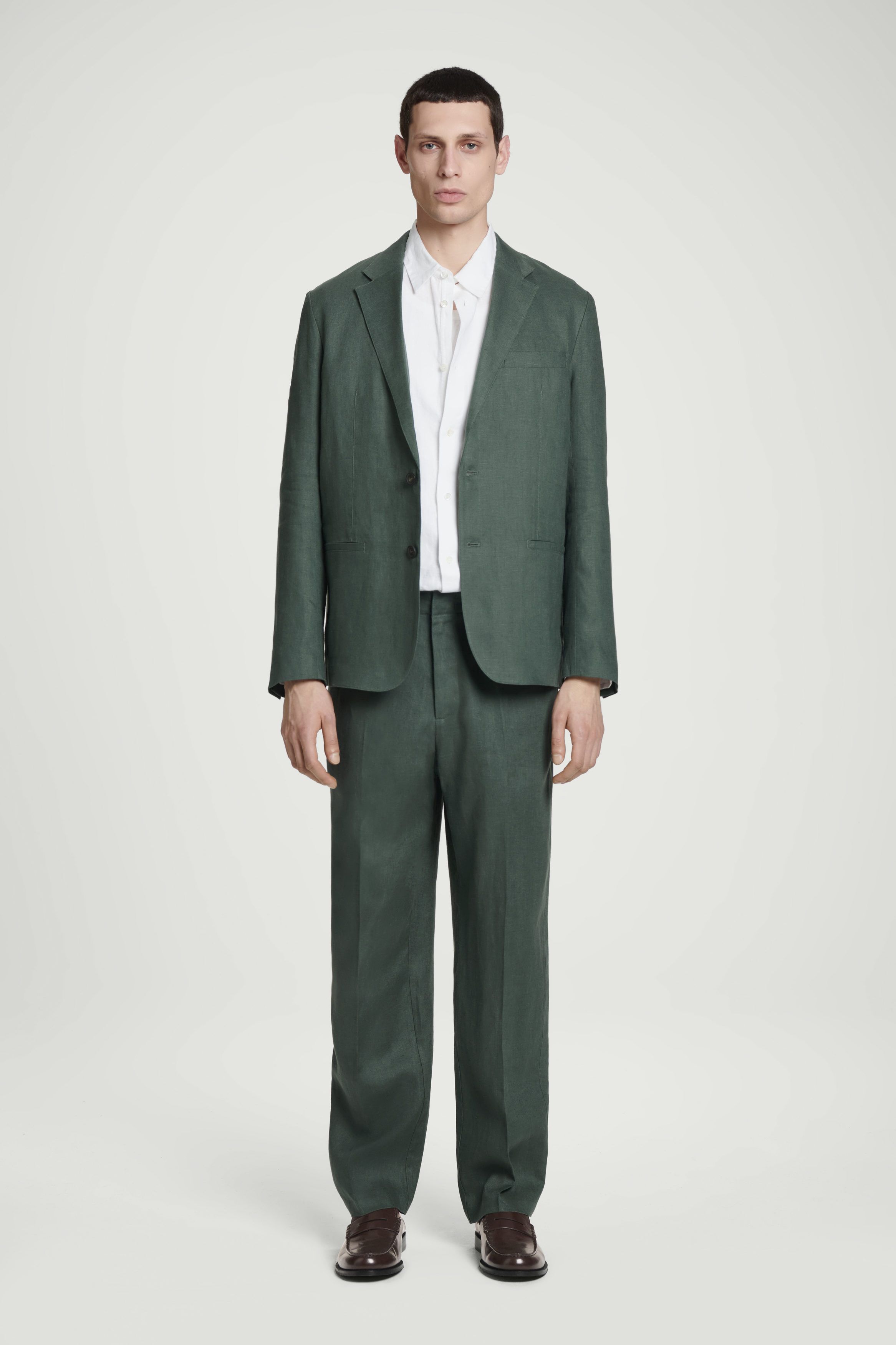 릴렉스 린넨 테이퍼드 바지 RELAXED LINEN TAPERED TROUSERS 1275811003