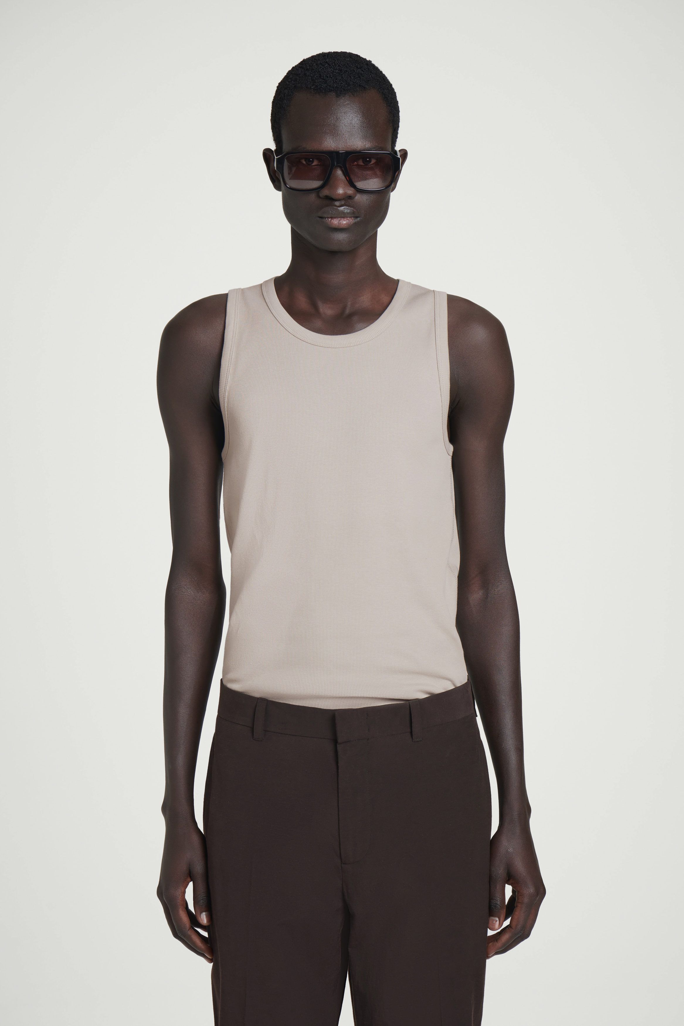 슬림 코튼 탱크 탑 SLIM RIBBED COTTON TANK TOP 1150895011
