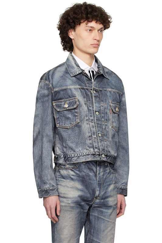 네이비 에디션  나일론 트윌 프린트 자켓 Navy Levi's Edition Nylon Twill Inkjet Print Jacket 18404521