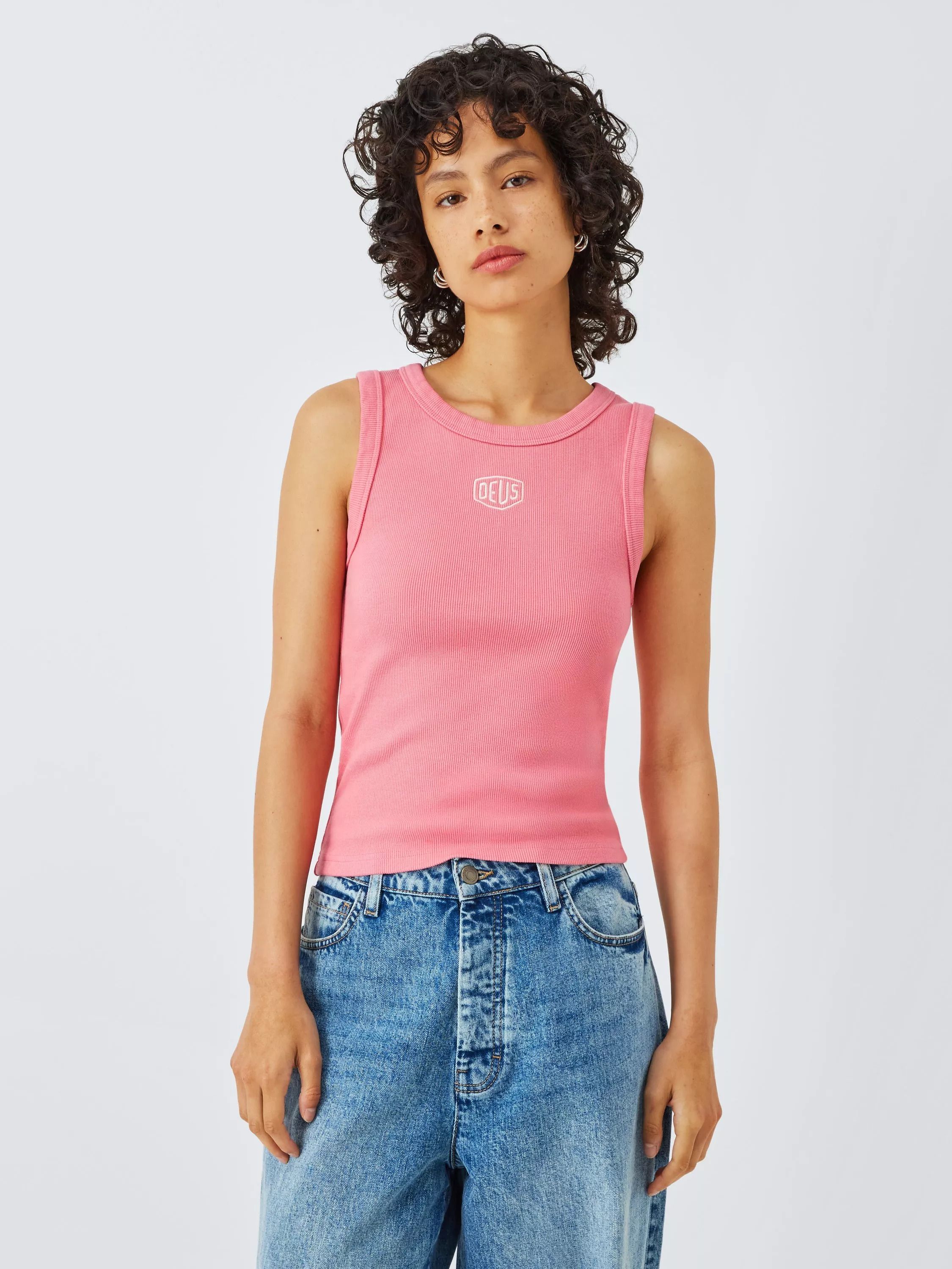쉴드 코튼 블렌드 탱크 탑 핑크 Shield Cotton Blend Tank Top, Pink 113540878