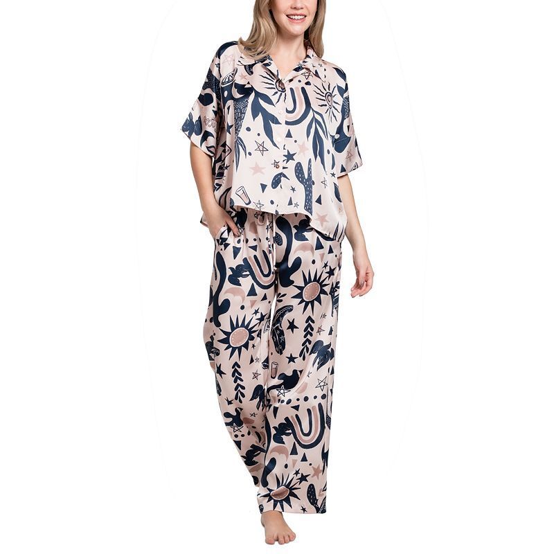 여성 새틴 파자마 세트 Women's Satin Sunrise Pajama Set 20461892 Tequila Sun