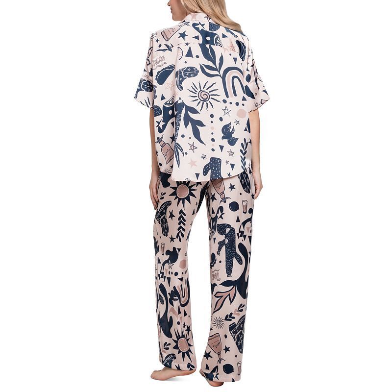 여성 새틴 파자마 세트 Women's Satin Sunrise Pajama Set 20461892 Tequila Sun