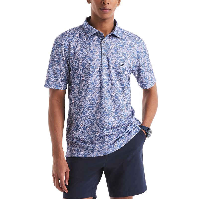 남성 프린팅 퍼포먼스 폴로 셔츠 Men's Classic-Fit Moisture-Wicking Printed Performance Golf Polo Shirt  21483508 Coronet Blue
