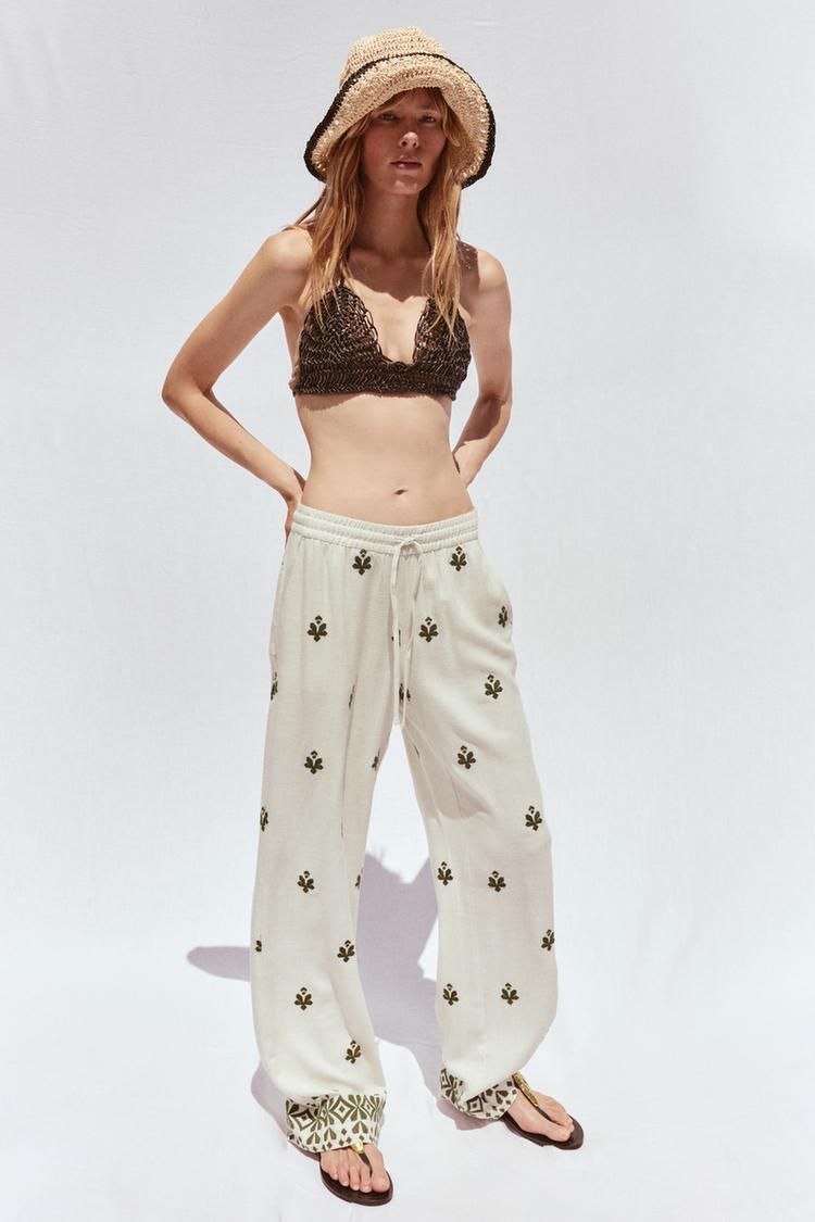 자수 바지 WIDE-LEG EMBROIDERED TROUSERS 434211169