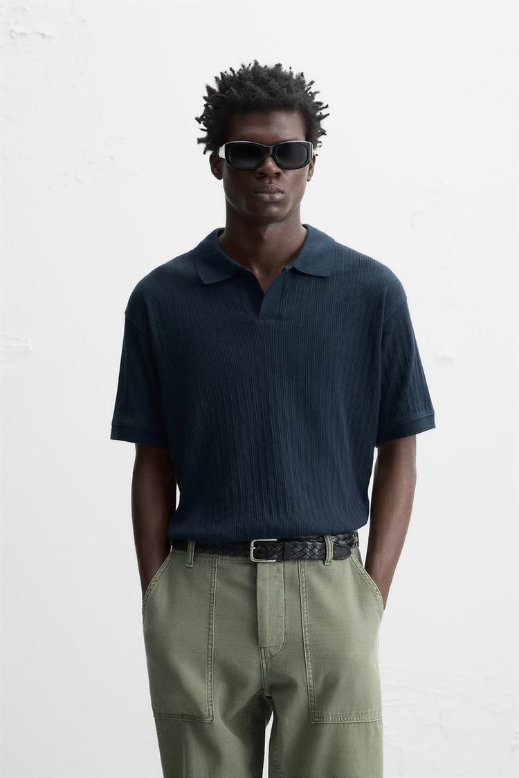 텍스쳐 폴로 셔츠 RIBBED TEXTURE POLO SHIRT 441604555