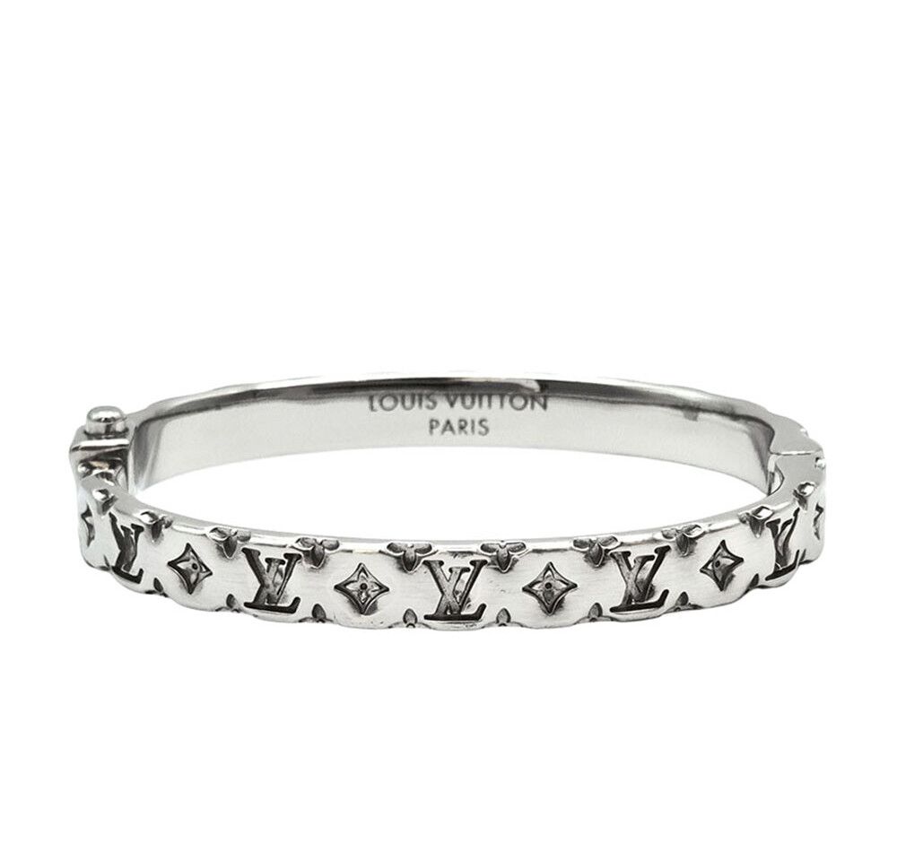 Nanogram leather bracelet Louis Vuitton Brown in Leather