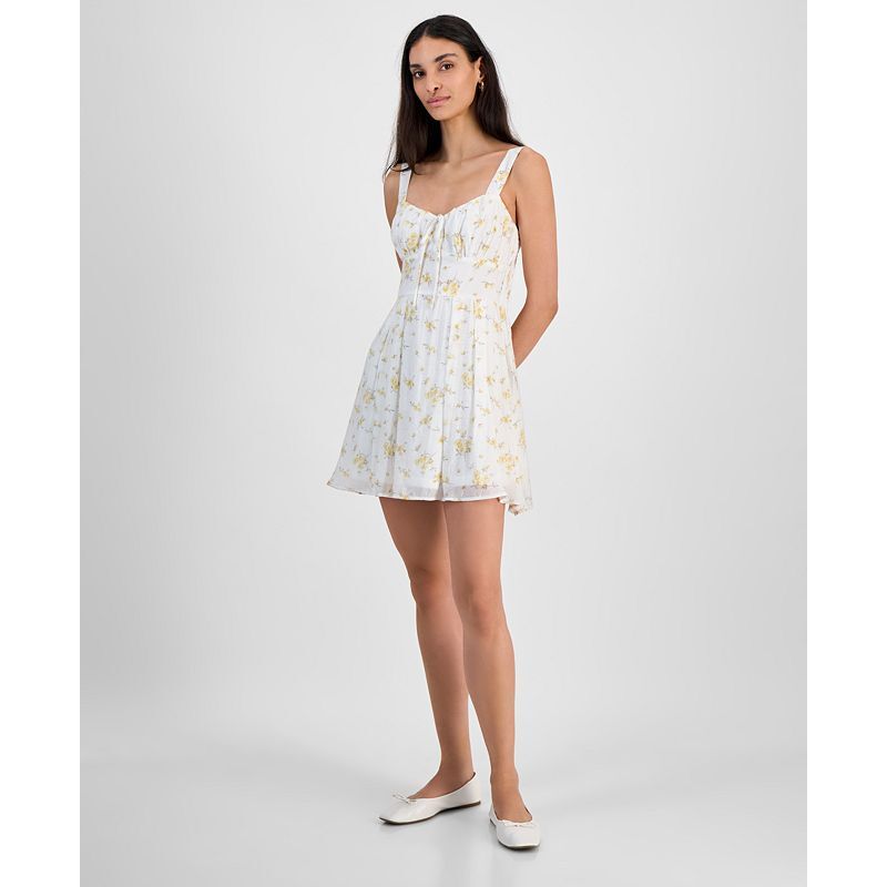 여성 민소매 미니 드레스 Women's Sweetheart-Neck Sleeveless Mini Dress, Exclusively at Macy's 21322922 Butter Yellow Floral