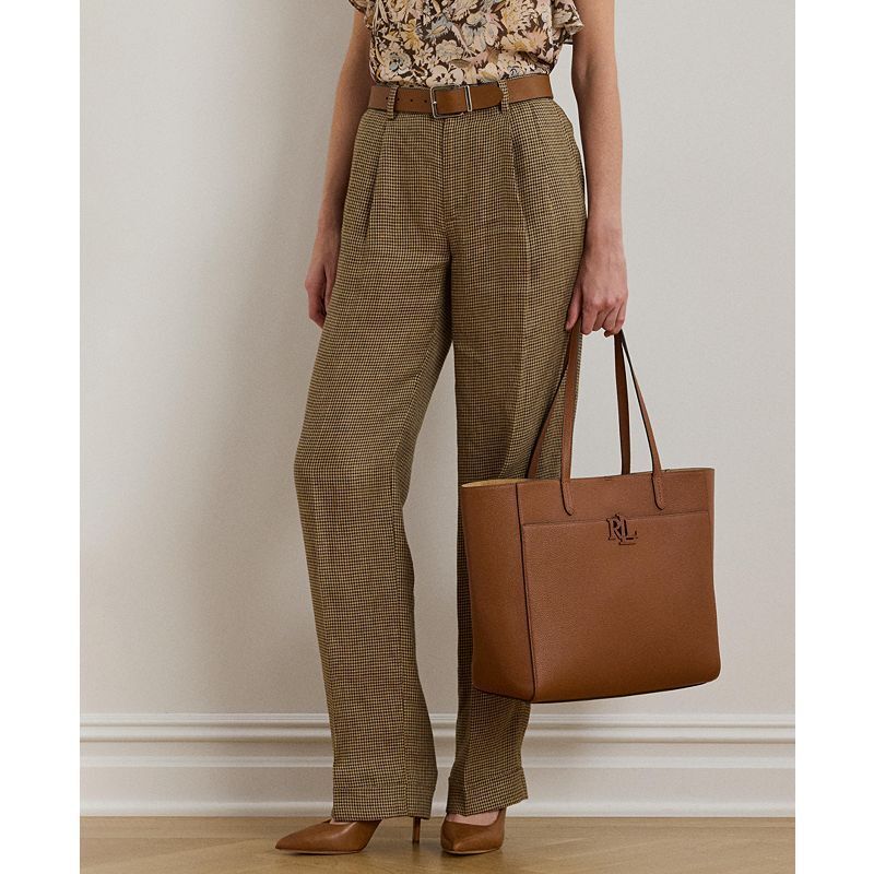 가죽 토트 가방 Pebbled Leather Extra-Large Cameryn Tote Bag 21450816 Lauren Tan