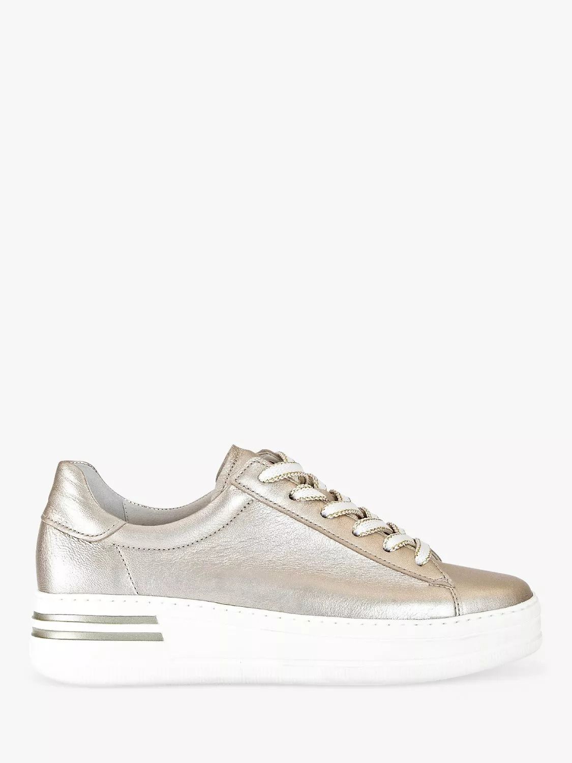 와이드 핏 스트라이프 디테일 플랫폼 스니커즈 골드 Wide Fit Keystone Stripe Detail Flatform Trainers, Gold 111306826