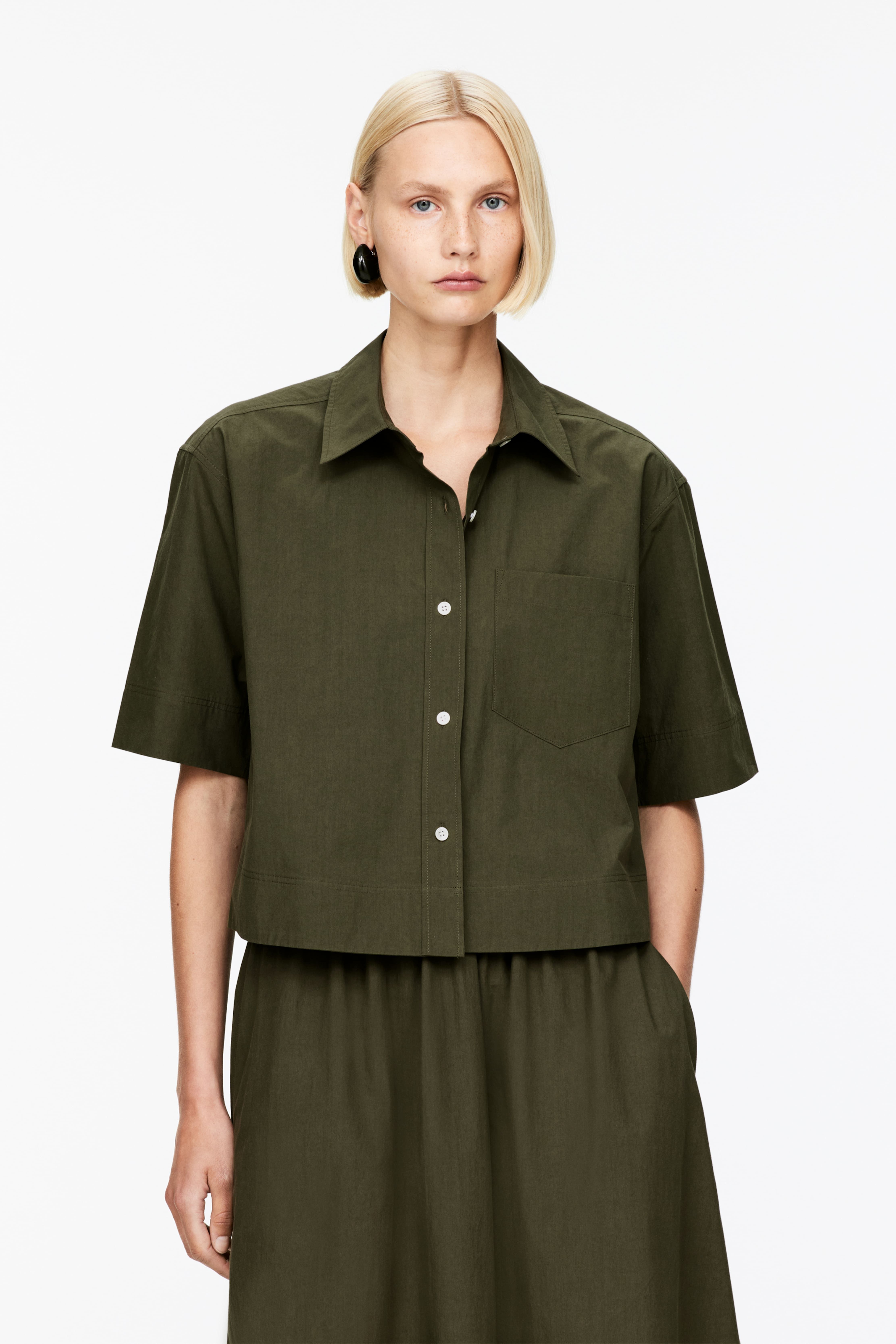 반팔 코튼 셔츠 Short-Sleeve Cotton Shirt 1223611004