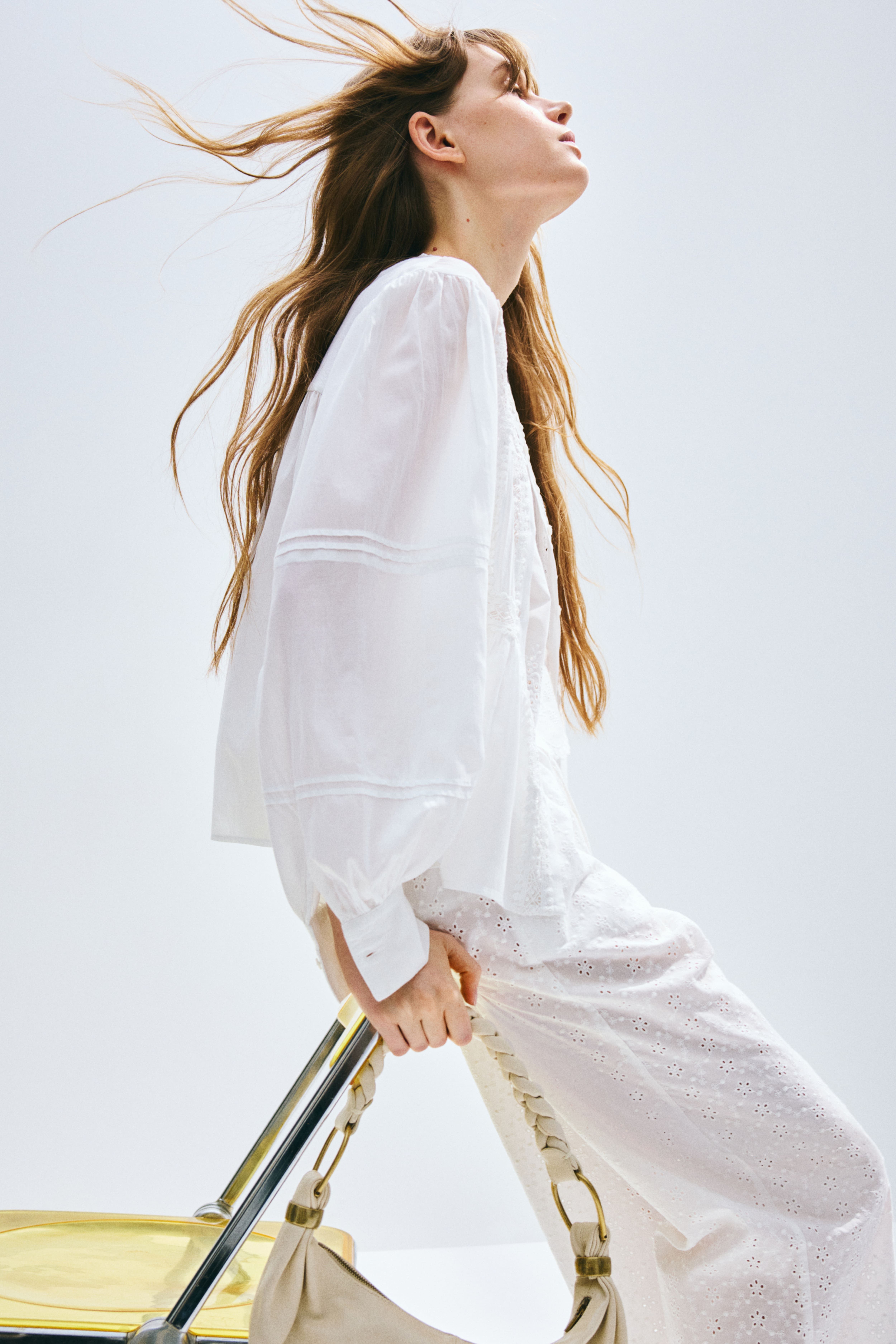 스트레이트 드로우스트링 바지 Straight drawstring trousers 1285440001