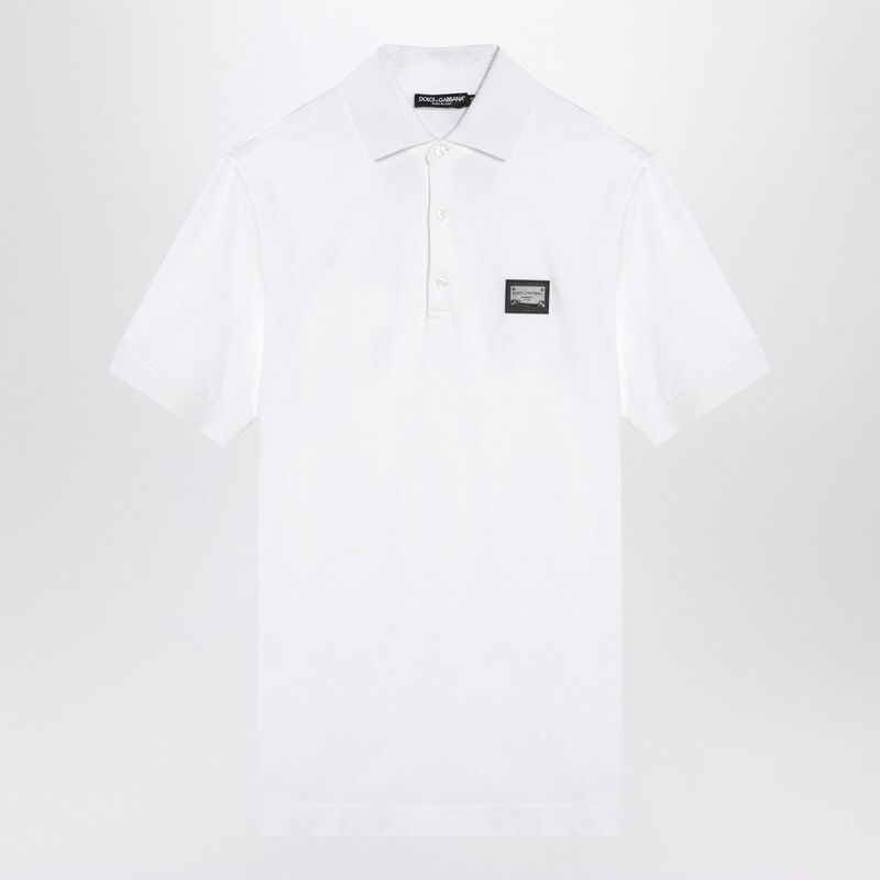 로고 장식이 있는 흰색 폴로 셔츠 G8PL4TG7F2H/Q_DOLCE-W0800