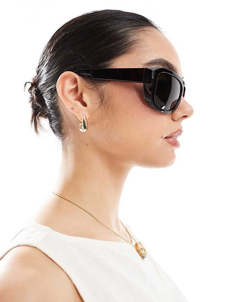 막스 Max   Oversize-Sonnenbrille im Wickeldesign mit halbtransparentem Schildpatt-Design 207202604Braun