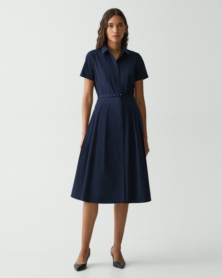 반팔 셔츠 드레스 코튼 Short-Sleeve Shirt Dress in Good Cotton O0204614 GX1