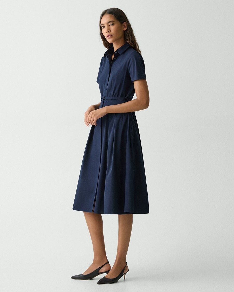 반팔 셔츠 드레스 코튼 Short-Sleeve Shirt Dress in Good Cotton O0204614 GX1