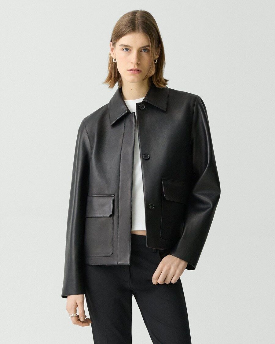 박시 자켓 가죽 Boxy Jacket in Leather P0100405 001