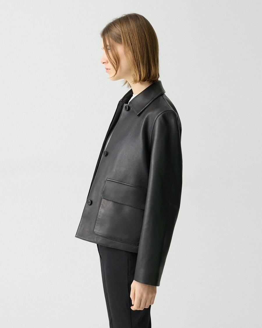박시 자켓 가죽 Boxy Jacket in Leather P0100405 001