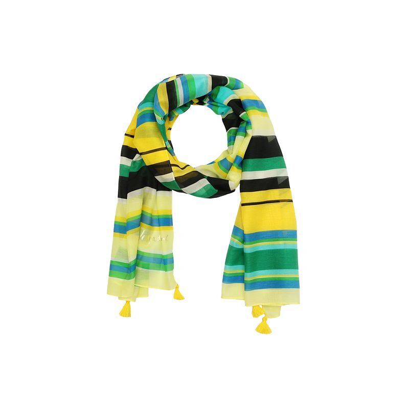 여성 써니 스트라이프 스카프 Women's Sunny Stripe Oblong Scarf 22443558 Chrysanthemum