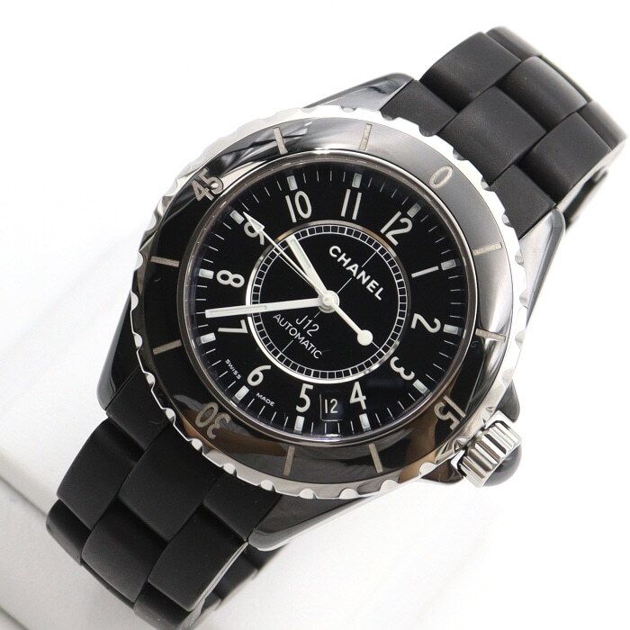 j12 중고 H0685 J12 블랙 러버스트랩 38MM 오토매틱 여성 시계 aa49685