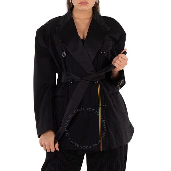 사카이 여성 블랙 자켓 브랜드 Sacai Ladies Black Loro Piana Suiting Jacket, Brand Size 2 (Medium) 23-06520-001