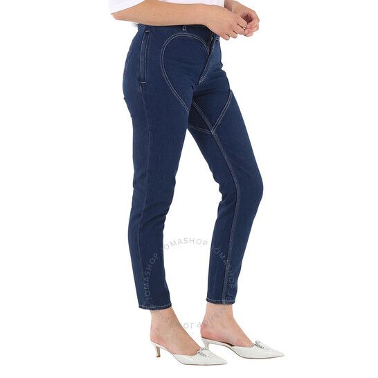버버리 여성 다크 캔버스 블루 스키니 데님 Burberry Ladies Dark Canvas Blue Heart-Motif Skinny Jeans 4568186
