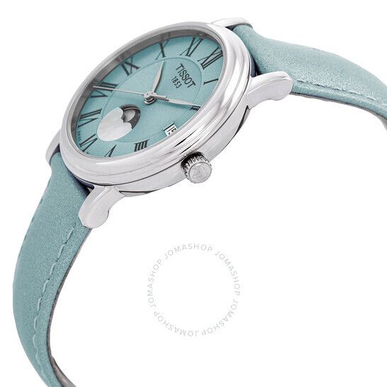 문 쿼츠 라이트 블루 다이얼 여성 시계 Tissot Carson Moon Phase Quartz Light Blue Dial Ladies Watch T122.223.16.353.00 T122.223.16.353.00