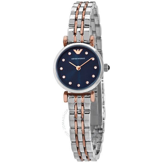 엠페리오 쿼츠 크리스탈 블루 다이얼 여성 시계 Emporio Armani Quartz Crystal Blue Dial Ladies Watch AR11222 AR11222