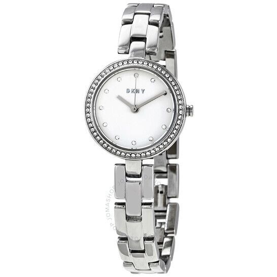 시티 링크 쿼츠 크리스탈 실버 다이얼 여성 시계 DKNY City Link Quartz Crystal Silver Dial Ladies Watch NY2824 NY2824