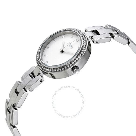 시티 링크 쿼츠 크리스탈 실버 다이얼 여성 시계 DKNY City Link Quartz Crystal Silver Dial Ladies Watch NY2824 NY2824