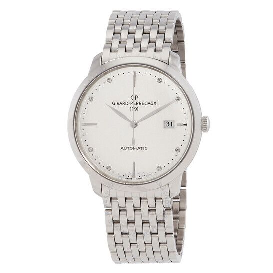 오토매틱 실버 다이얼 여성 시계 Girard Perregaux 1966 Automatic Silver Dial Ladies Watch 49555-11-1A1-11A 49555-11-1A1-11A
