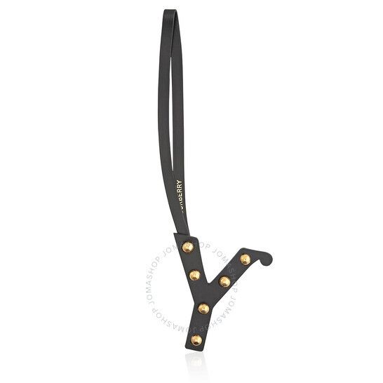 버버리 골드 여성 스터드 가죽 참 Burberry Black/Light Gold Ladies Y studded Leather Charm 8023542