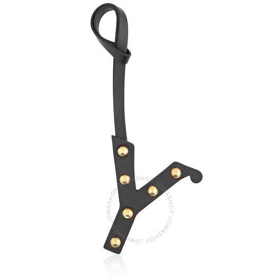 버버리 골드 여성 스터드 가죽 참 Burberry Black/Light Gold Ladies Y studded Leather Charm 8023542