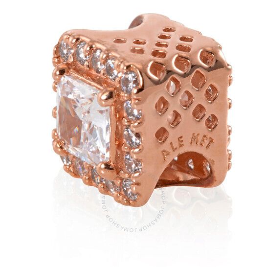 로즈 스퀘어 참 Pandora 14k Rose Gold-plated Square Sparkle Halo Charm 786206CZ
