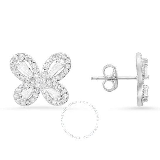 스털링 실버 버터플라이 큐빅 지르코니아 스터드 귀걸이 Kylie Harper Sterling Silver Butterfly Cubic Zirconia  CZ Stud Earrings 04-034-DSE