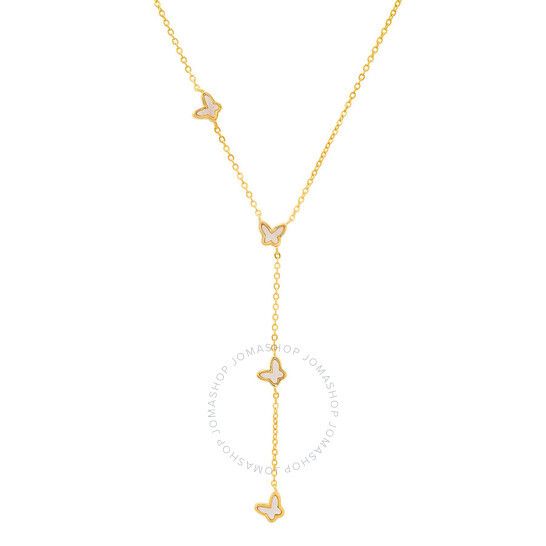 골드 오버 실버 오브 진주 버터플라이 목걸이 Kylie Harper 14k Gold Over Silver Mother of Pearl Floating Butterfly Y Necklace 04-366Y-DSN