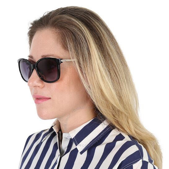 스모크 그라디언트 캣 아이 여성 선글라스 Guess Factory Smoke Gradient Cat Eye Ladies Sunglasses GF0394 01B 56 GF0394 01B 56