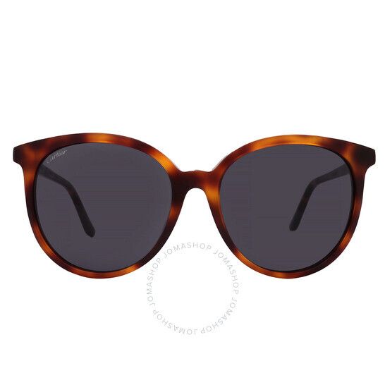 그레이 오발 여성 선글라스 Cartier C Decor Grey Oval Ladies Sunglasses CT0003SA 003 55 CT0003SA 003 55