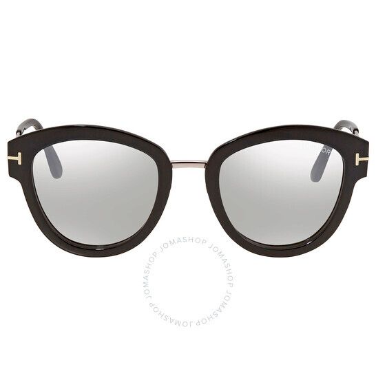 스모크 라운드 여성 선글라스 Tom Ford Mia Smoke Mirror Round Ladies Sunglasses FT0574 14C 52 FT0574 14C 52