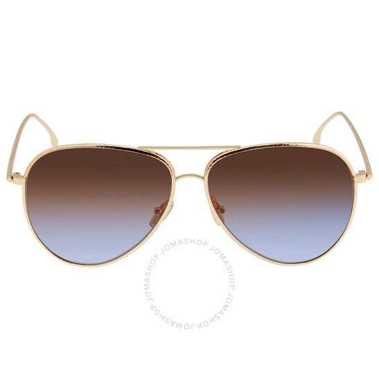 빅토리아 블루 파일럿 여성 선글라스 Victoria Beckham Brick, Blue Pilot Ladies Sunglasses VB203S 721 62 VB203S 721 62