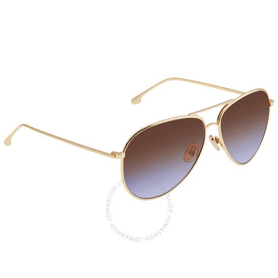 빅토리아 블루 파일럿 여성 선글라스 Victoria Beckham Brick, Blue Pilot Ladies Sunglasses VB203S 721 62 VB203S 721 62