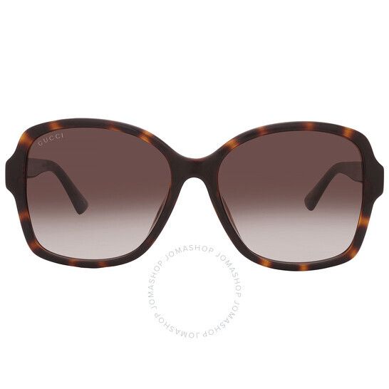 구찌 브라운 그라디언트 버터플라이 여성 선글라스 Gucci Brown Gradient Butterfly Ladies Sunglasses GG0765SA 003 57 GG0765SA 003 57