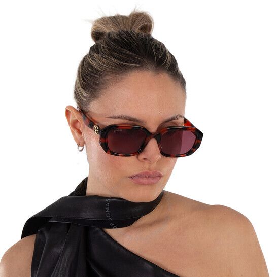 구찌 다크 지오메트릭 여성 선글라스 Gucci Dark Violet Geometric Ladies Sunglasses GG1535S 005 54 GG1535S 005 54