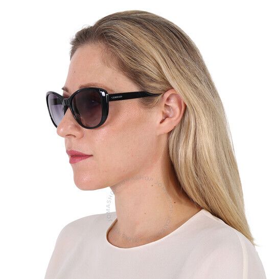 캘빈 클라인 그레이 버터플라이 여성 선글라스 Calvin Klein Grey Butterfly Ladies Sunglasses CK19560S 001 57 CK19560S 001 57