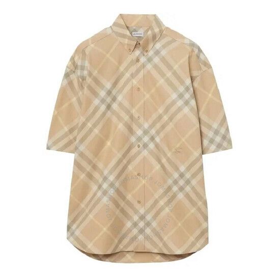 버버리 숏 슬리브 버튼 다운 패딩 셔츠 Burberry Short Sleeve Checkered Buttoned Down Shirt 8082478
