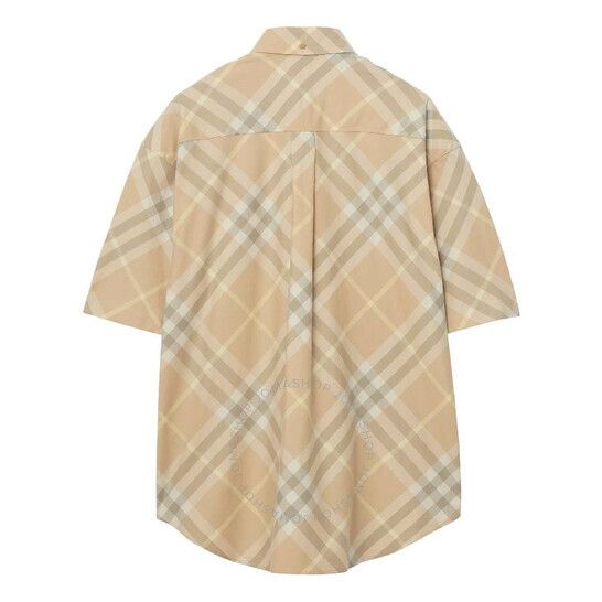 버버리 숏 슬리브 버튼 다운 패딩 셔츠 Burberry Short Sleeve Checkered Buttoned Down Shirt 8082478