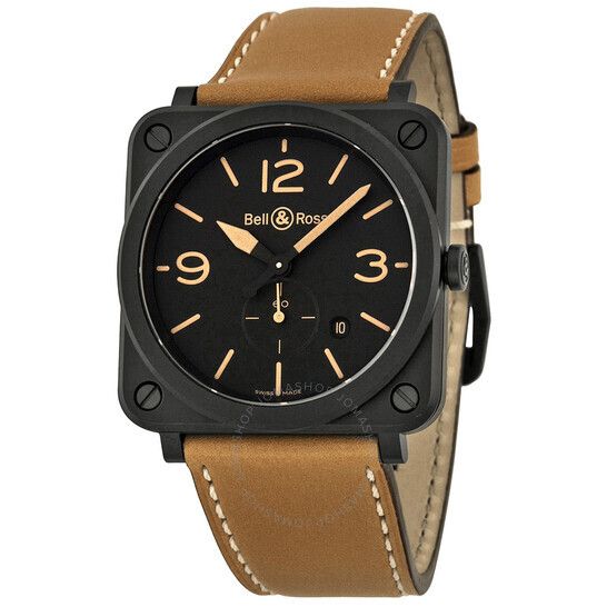 블랙 다이얼 남성 시계 Bell and Ross Black Dial Men's Watch BLRBRS-HERI-CEM BRS-HERI-CEM